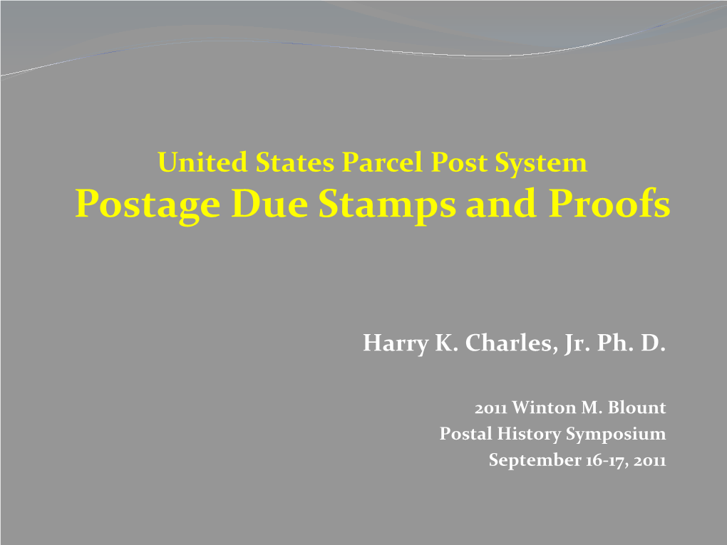 Postage Due Stamps and Proofs