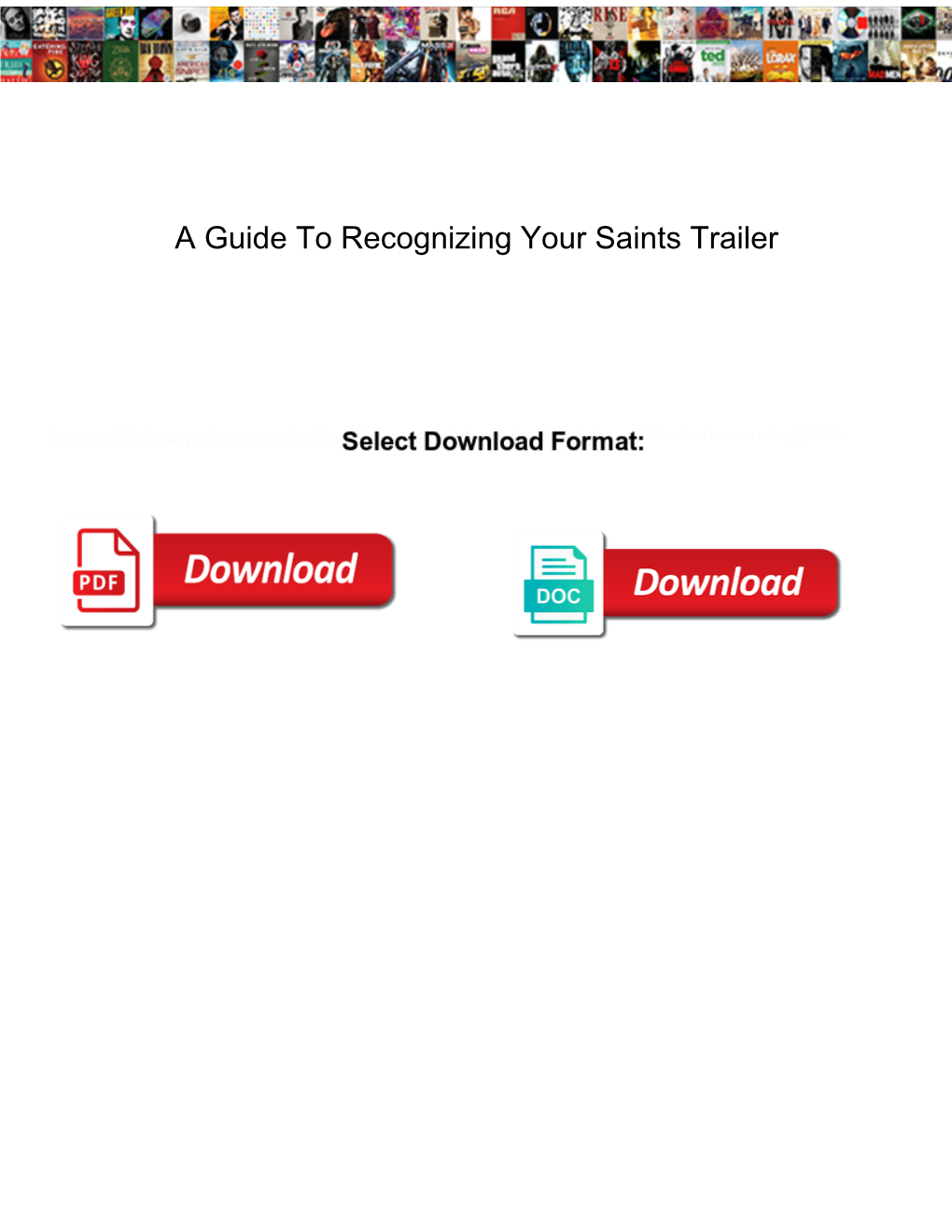 A Guide to Recognizing Your Saints Trailer