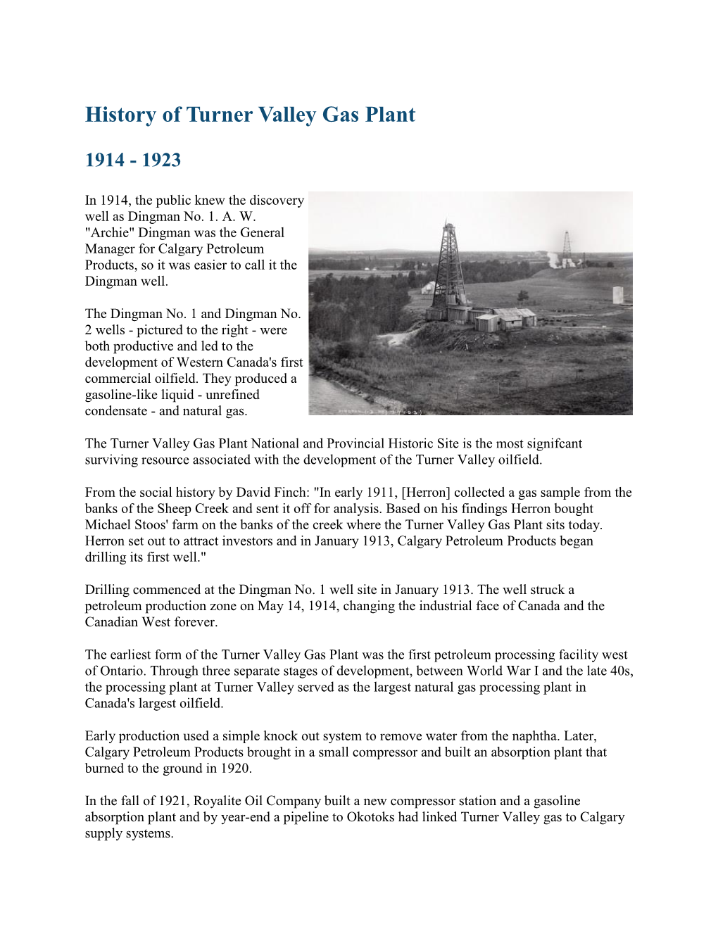 Download History of Turner Valley Gas