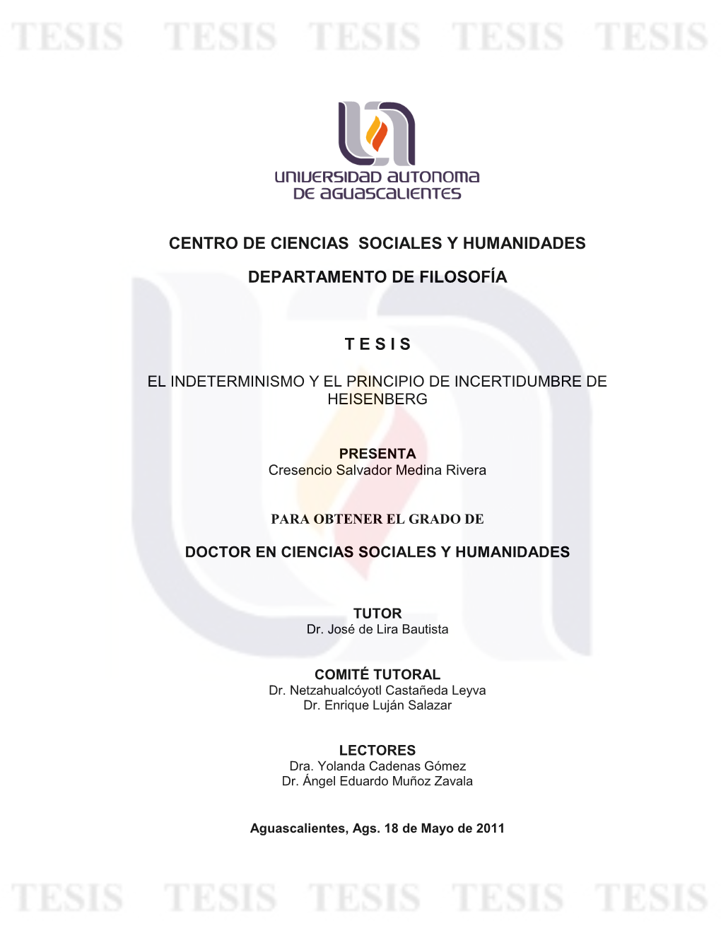 Centro De Ciencias Sociales Y Humanidades Departamento De Filosofía T E S