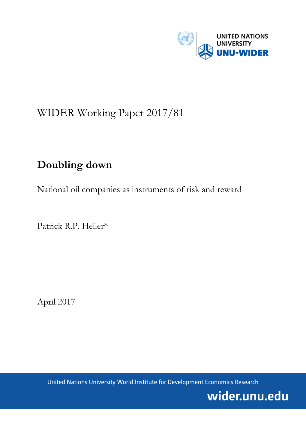 WIDER Working Paper 2017/81