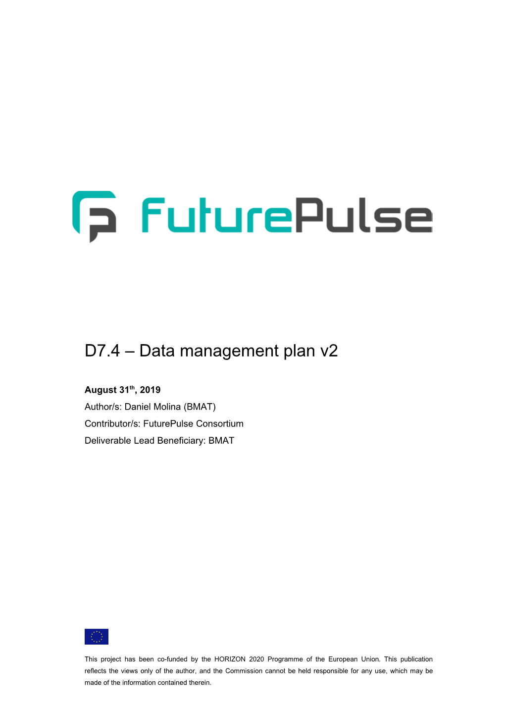 D7.4 – Data Management Plan V2