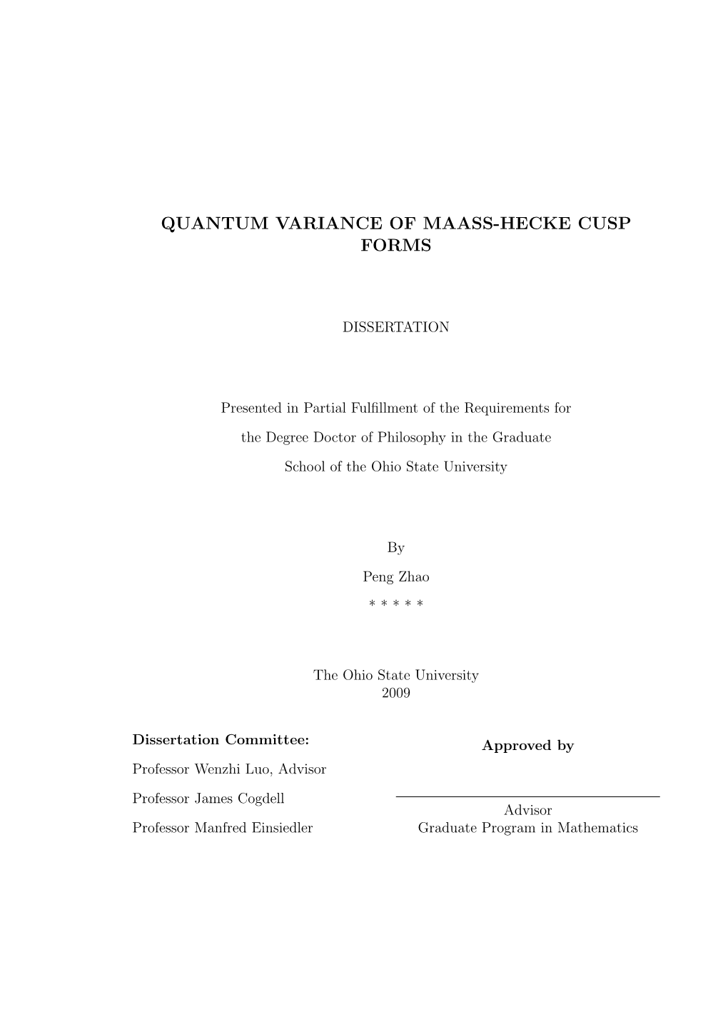 Quantum Variance of Maass-Hecke Cusp Forms