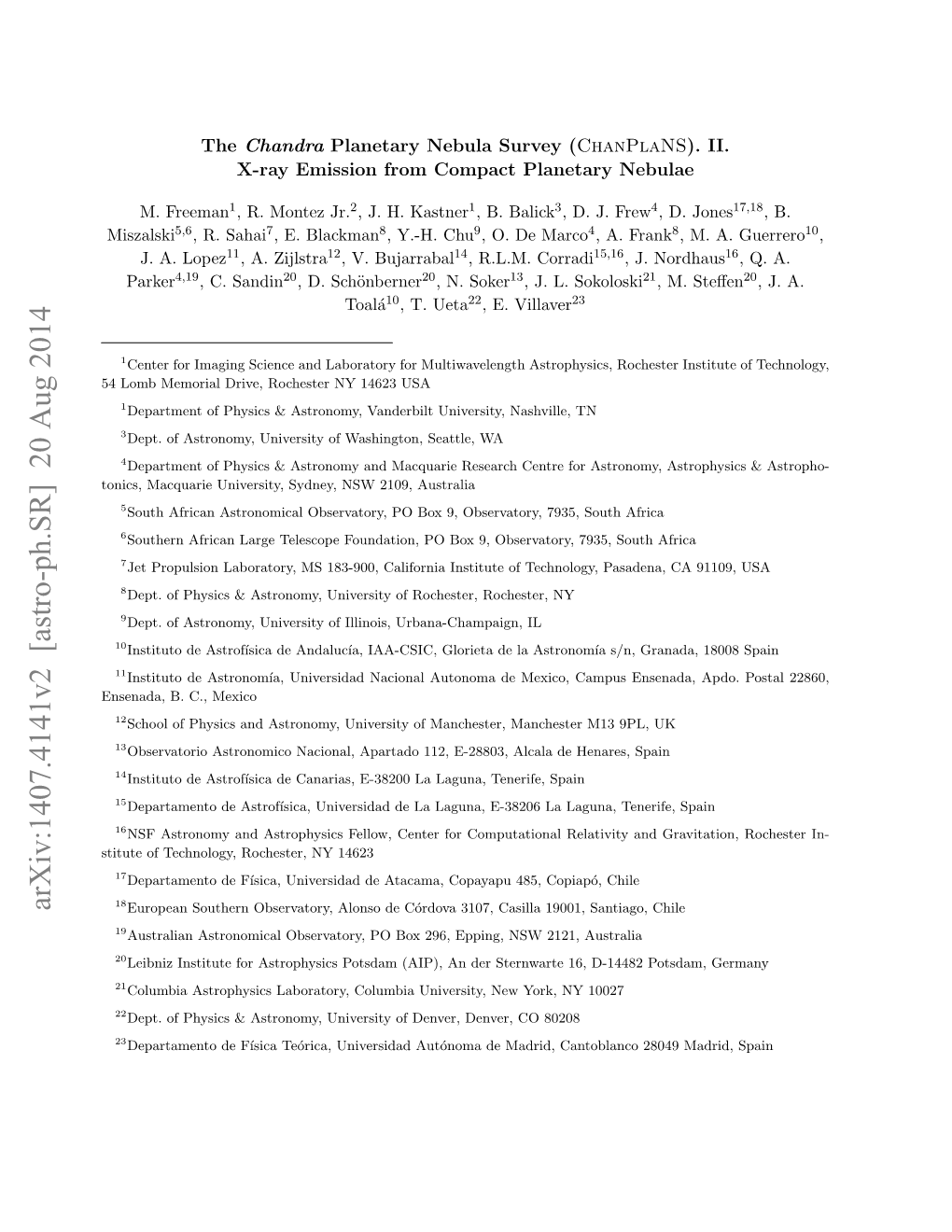 Arxiv:1407.4141V2 [Astro-Ph.SR] 20 Aug 2014