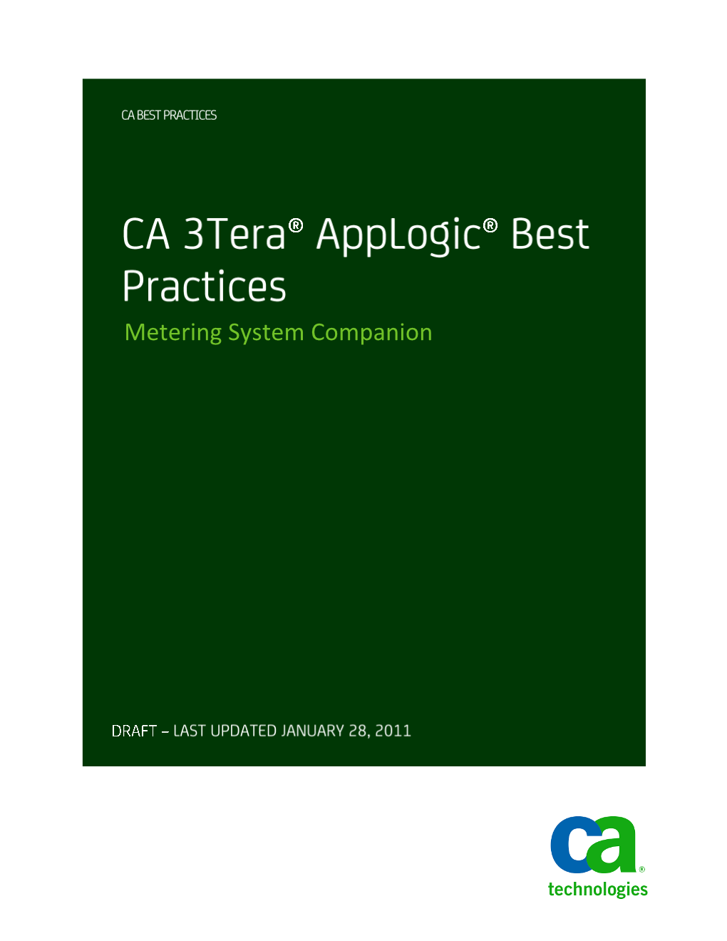 CA 3Tera Applogic Metering System Companion