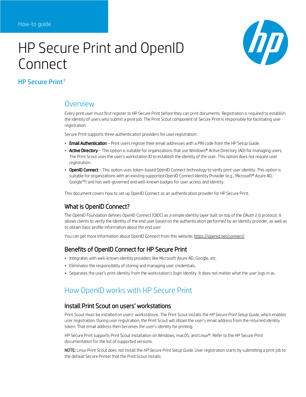 HP Secure Print and Openid Connect HP Secure Print1