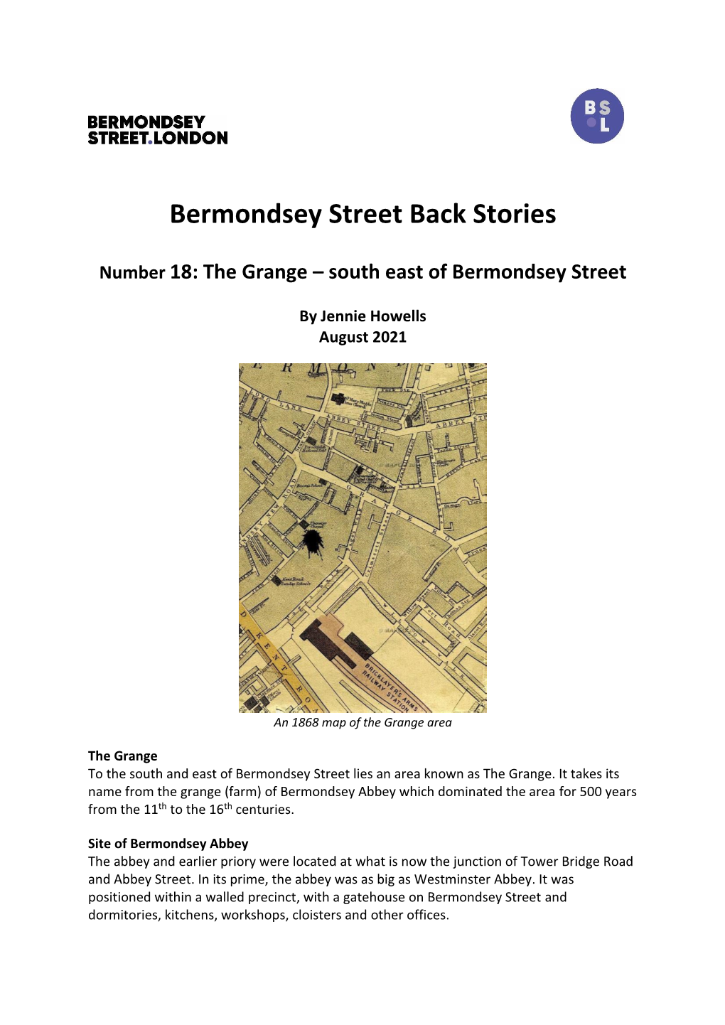 Bermondsey Street Back Stories