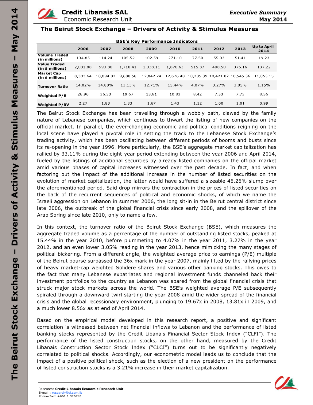 The Beirut Stock Exchange – Drivers of Activity & Stimulus Measures