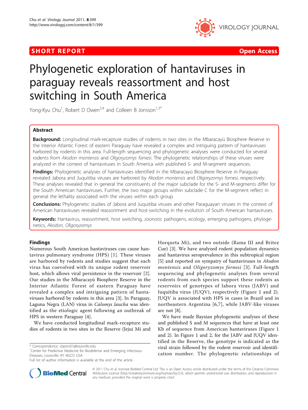 Phylogenetic Exploration of Hantaviruses in Paraguay Reveals