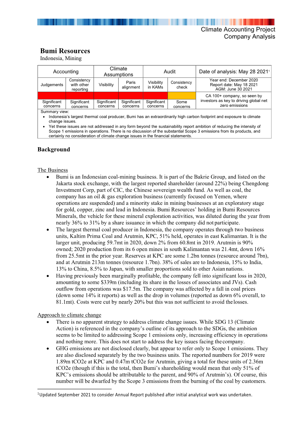 Bumi Resources Indonesia, Mining