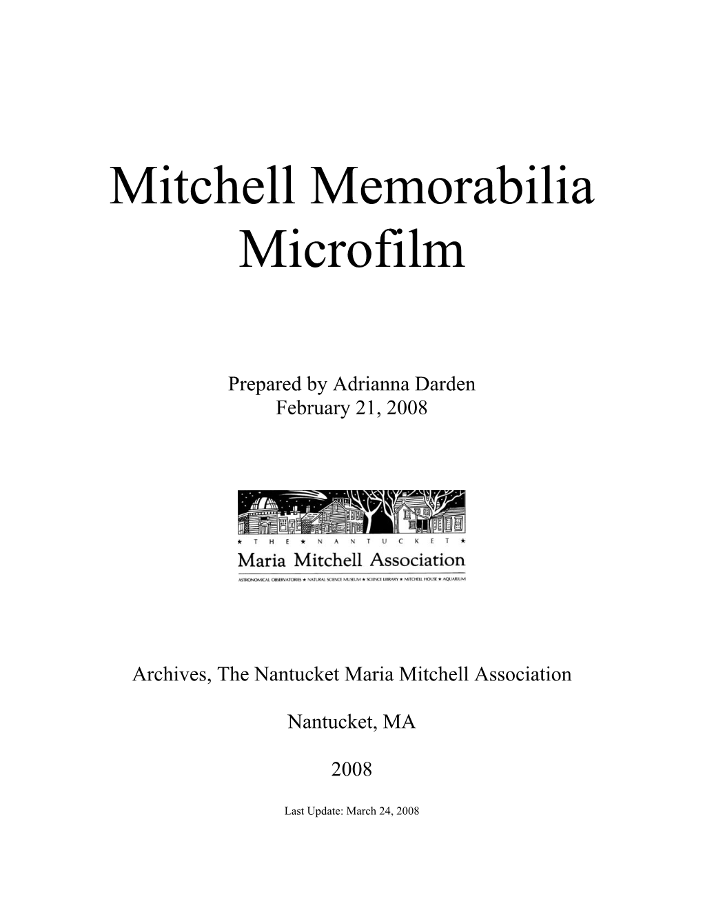 Mitchell Memorabilia Microfilm