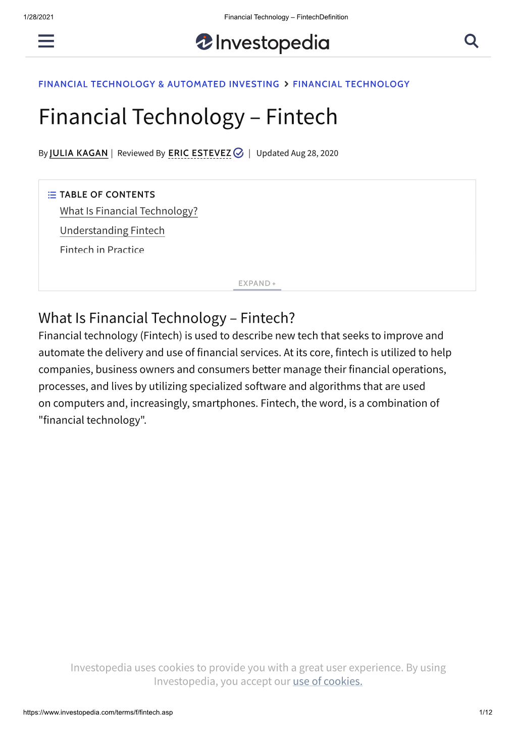 Financial Technology – Fintechdefinition