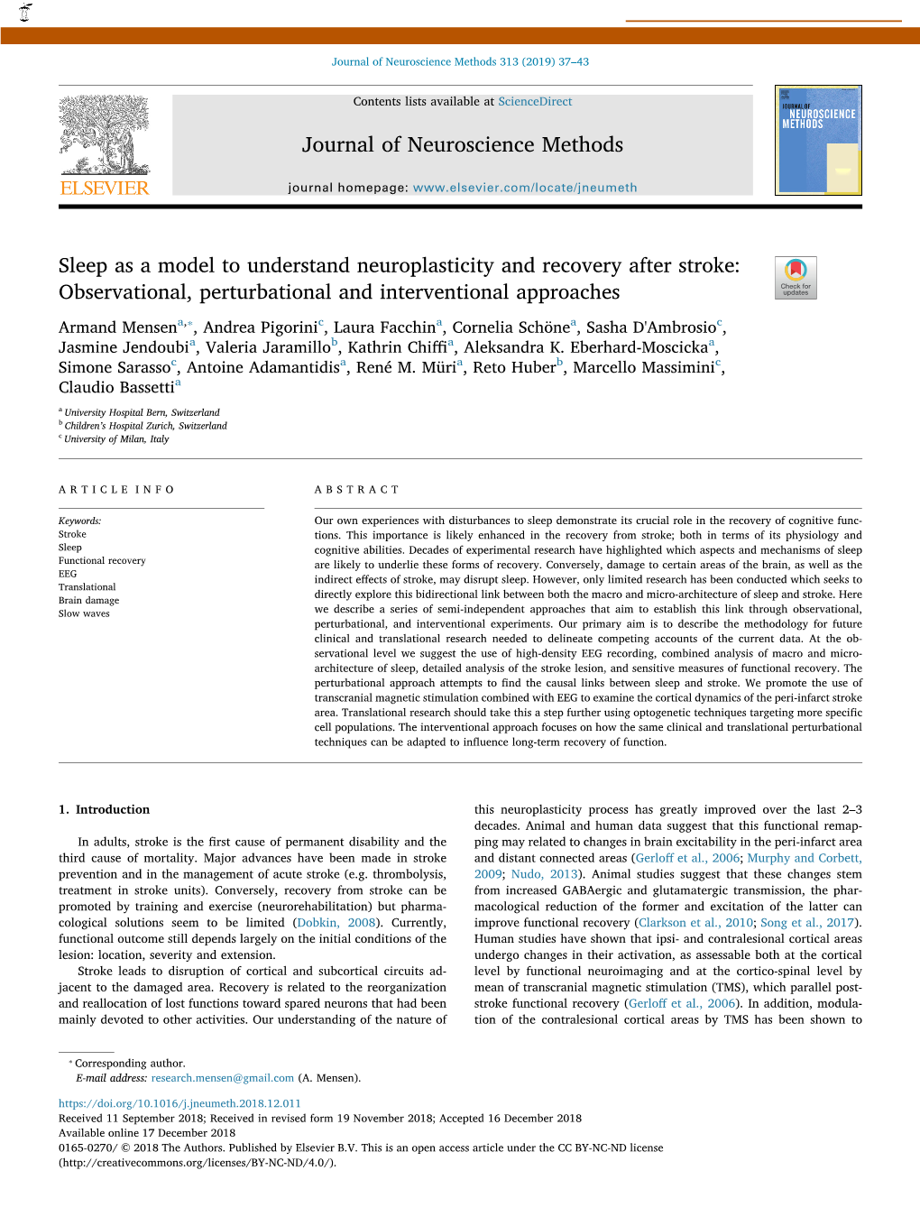 Sleep As a Model to Understand Neuroplasticity and Recovery After