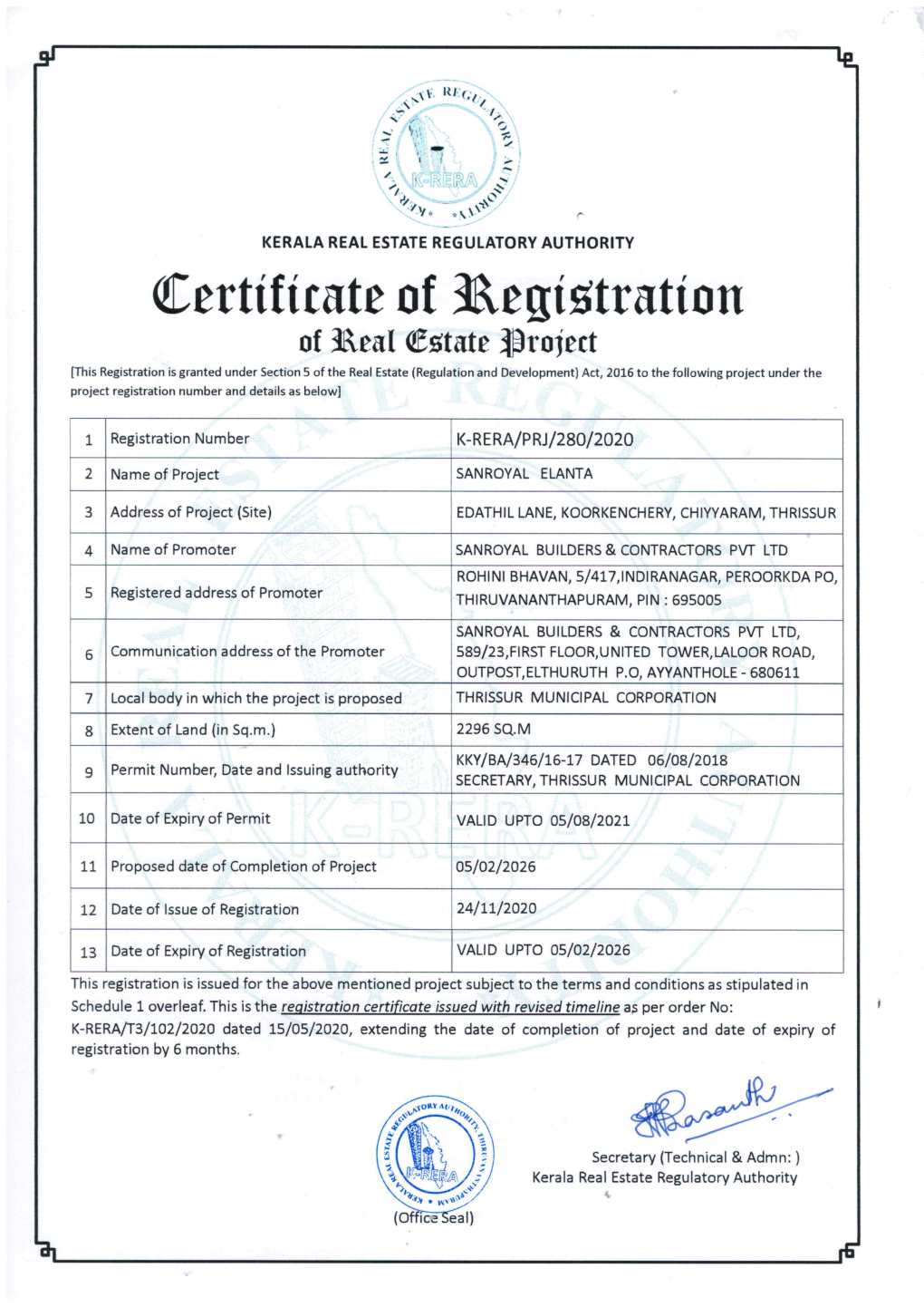 View RERA Certificate