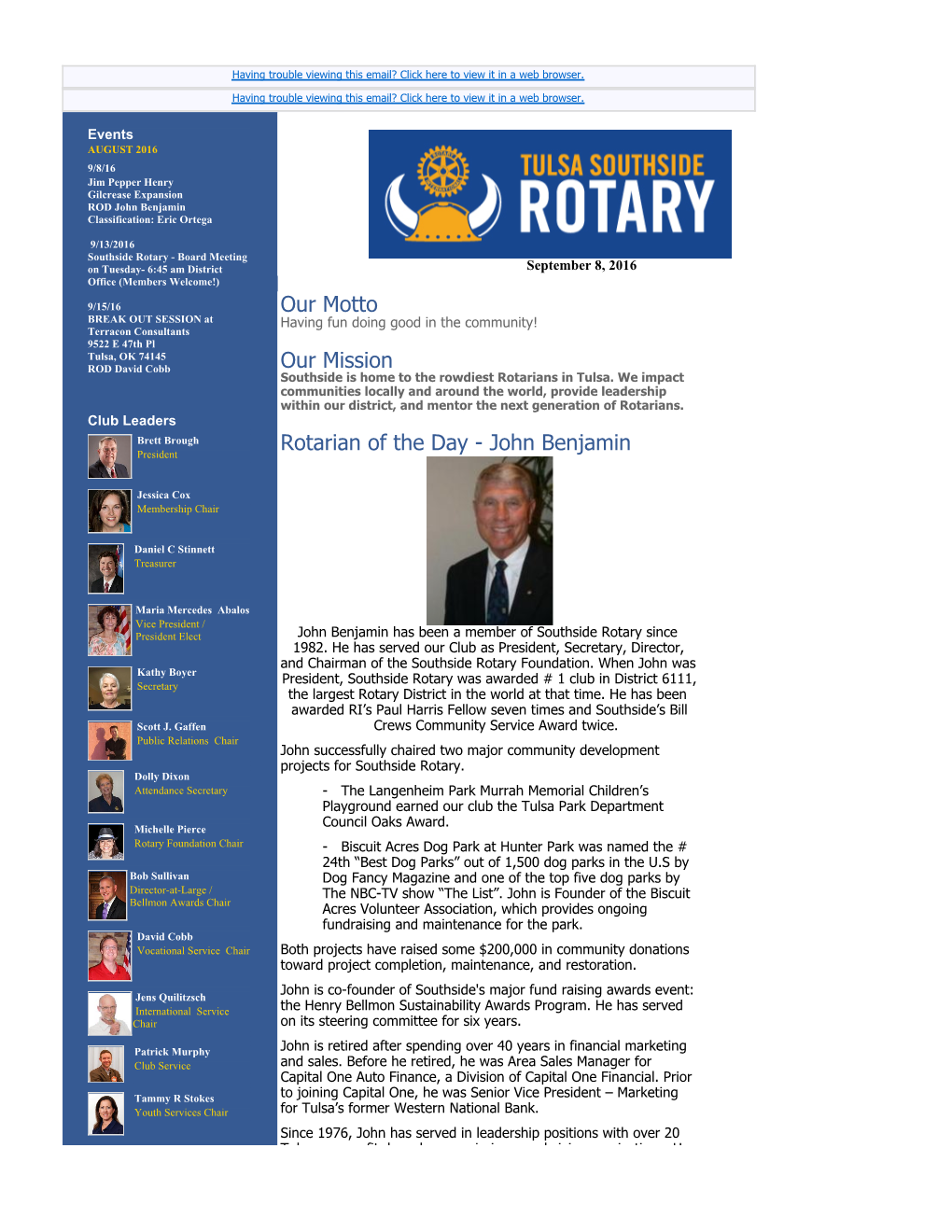 Our Motto Our Mission Rotarian of The