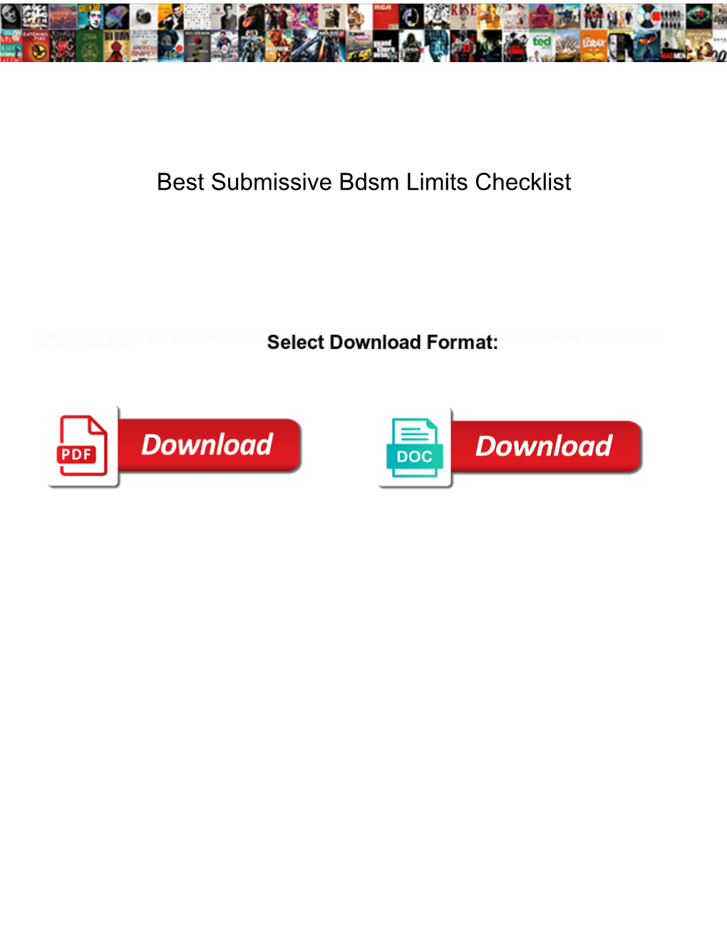 Best Submissive Bdsm Limits Checklist