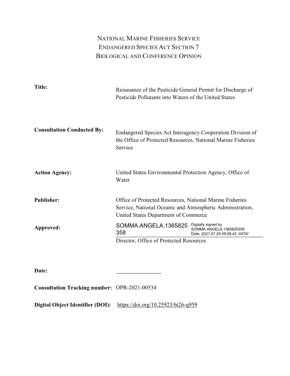 Reissuance of the Pesticide General Permit for Discharge of Pesticide Pollutants Into Waters of the United States