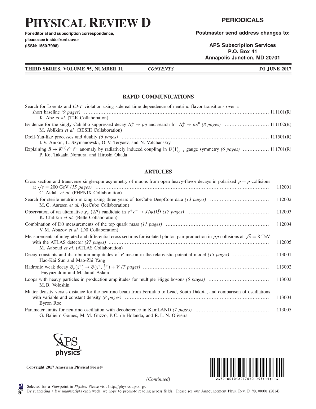 Table of Contents (Print)