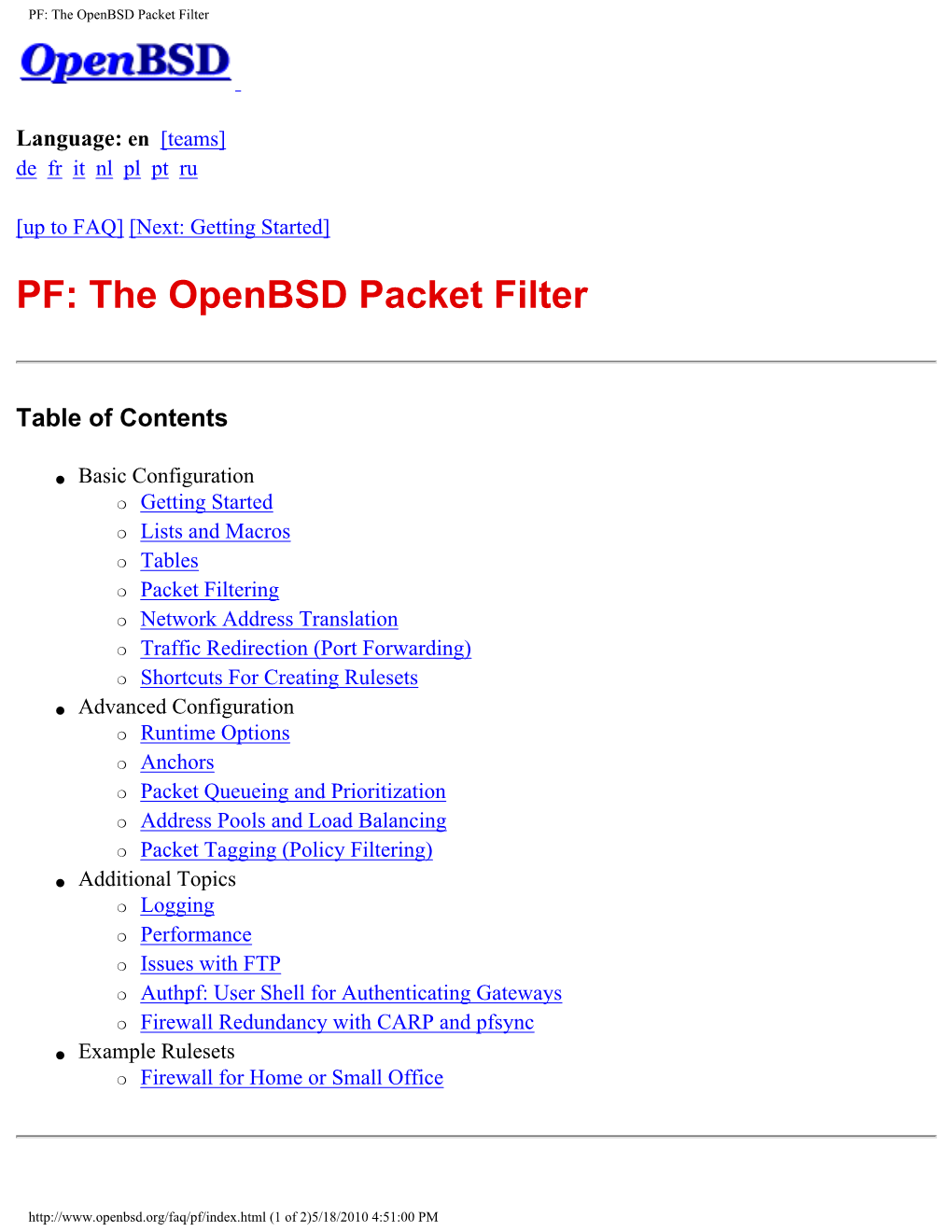 PF: the Openbsd Packet Filter
