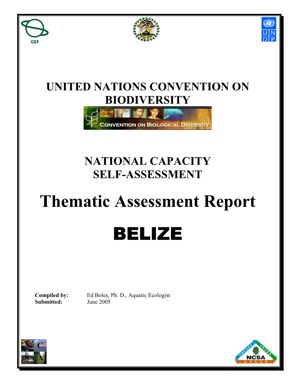 Thematic Assessment Report BELIZE