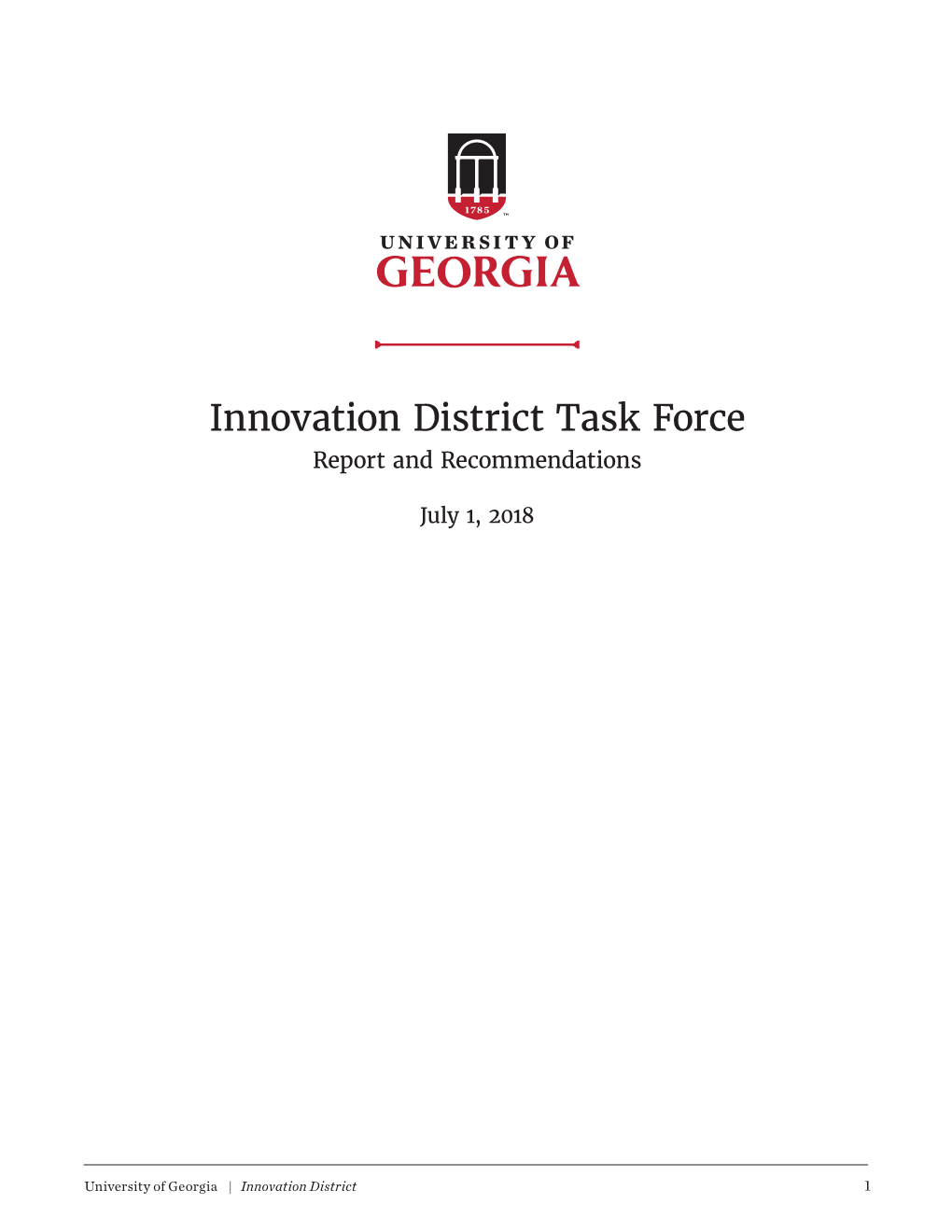 Innovation District Task Force Report and Recommendations