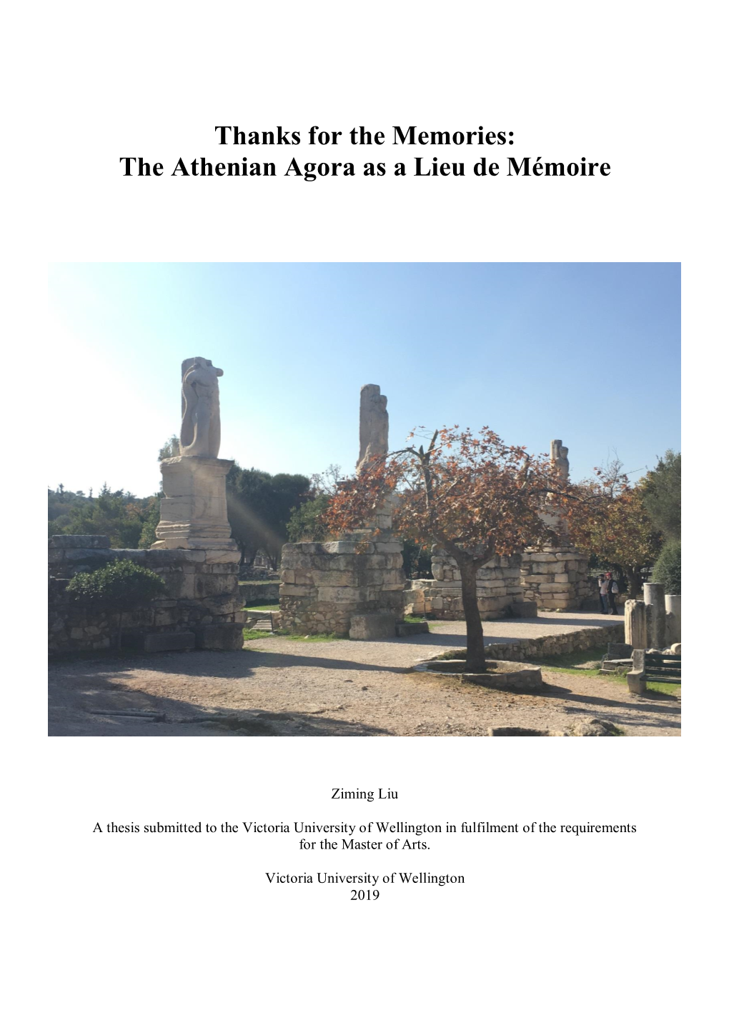 The Athenian Agora As a Lieu De Mémoire