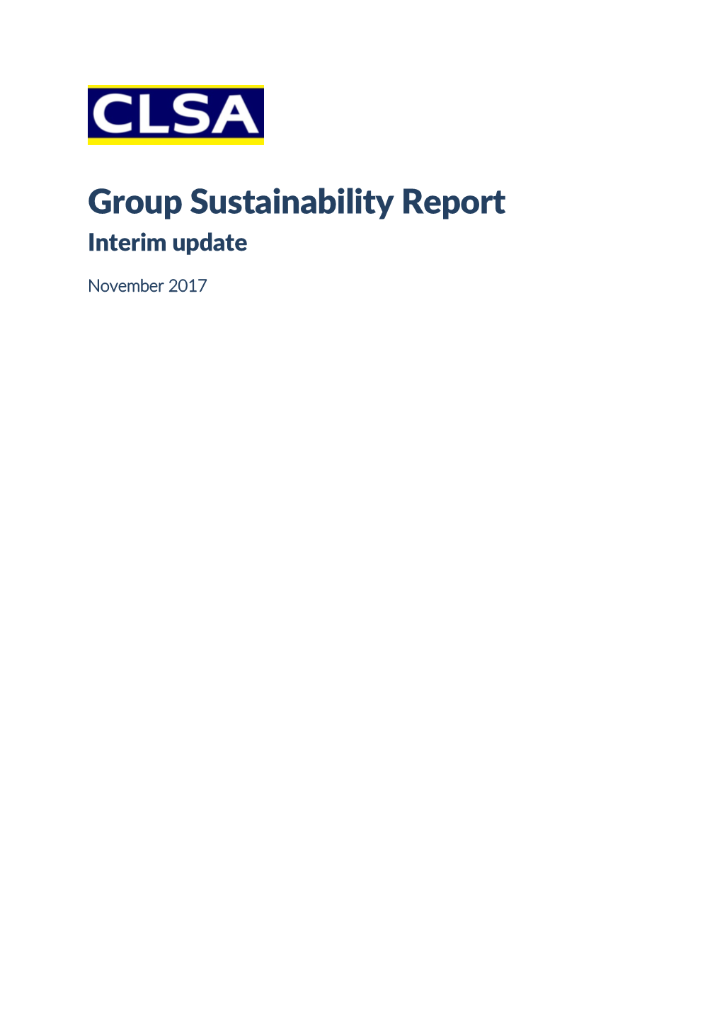 CLSA Sustainability Report 2017