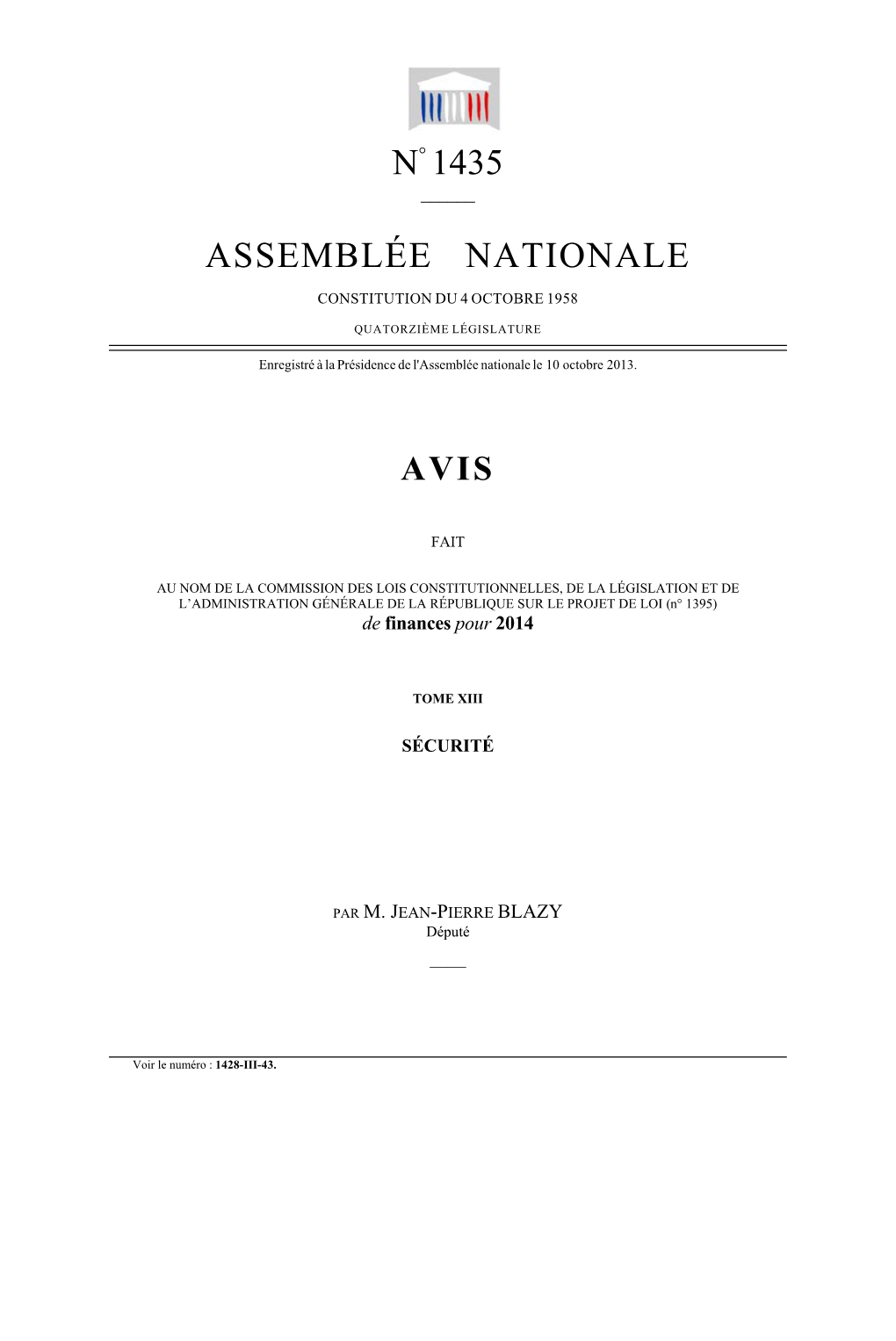 N° 1435 Assemblée Nationale