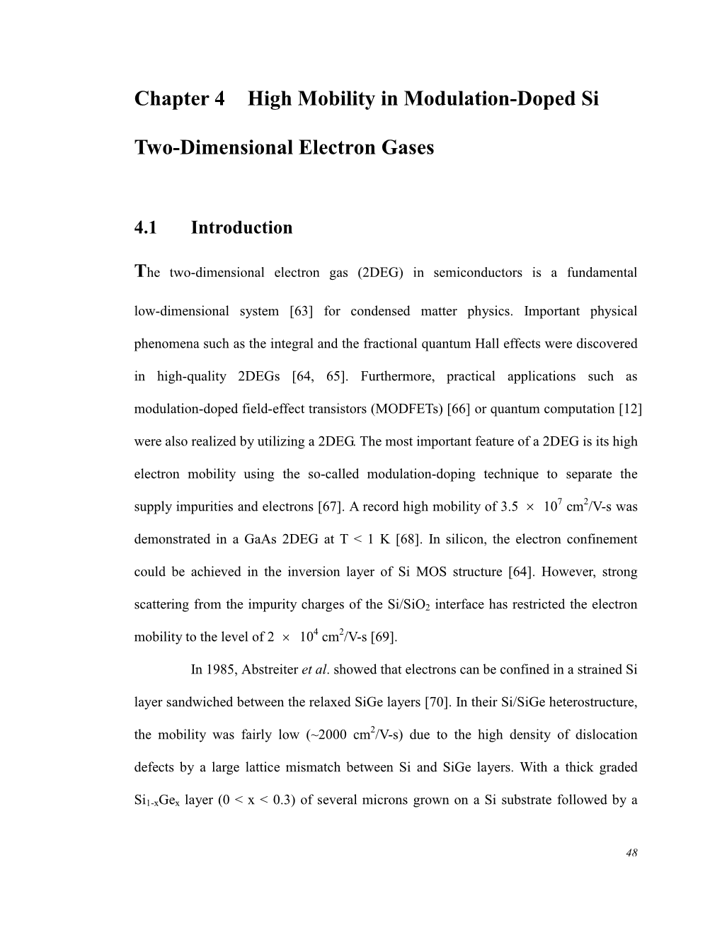 Chapter 4 High Mobility in Modulation-Doped Si Two-Dimensional Electron Gases