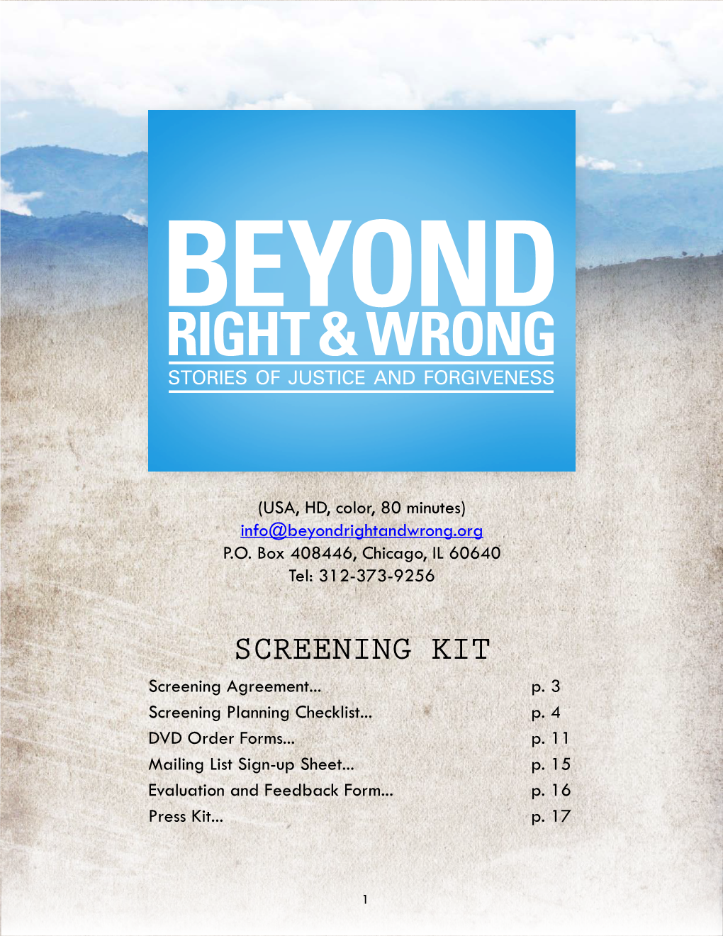 SCREENING KIT Screening Agreement