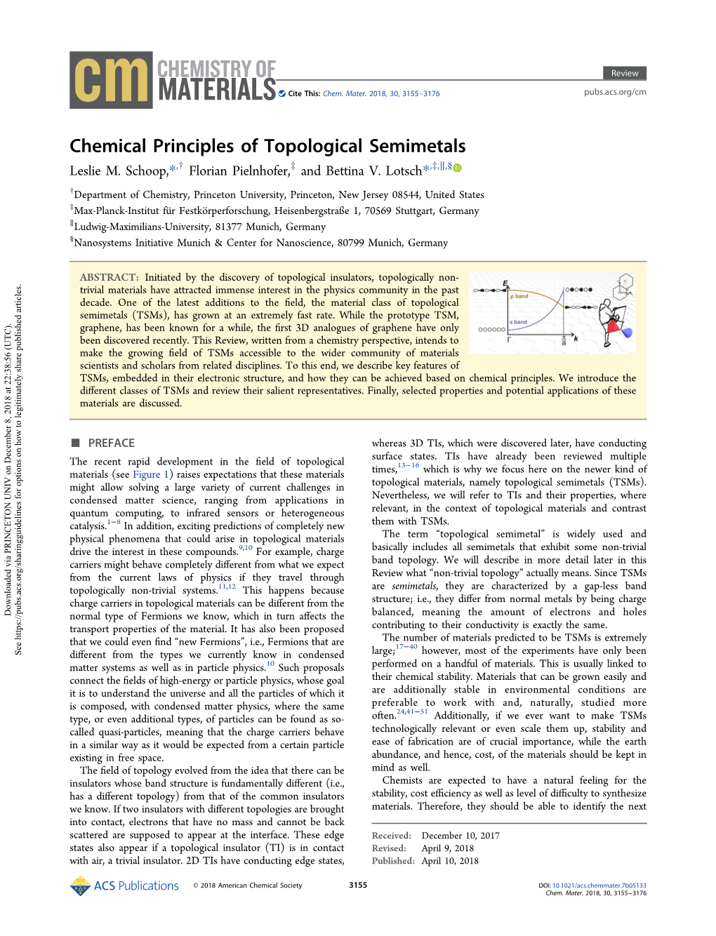 Chemical Principles of Topological Semimetals Leslie M