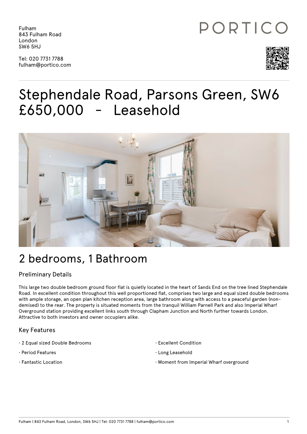 Stephendale Road, Parsons Green, SW6 £650000