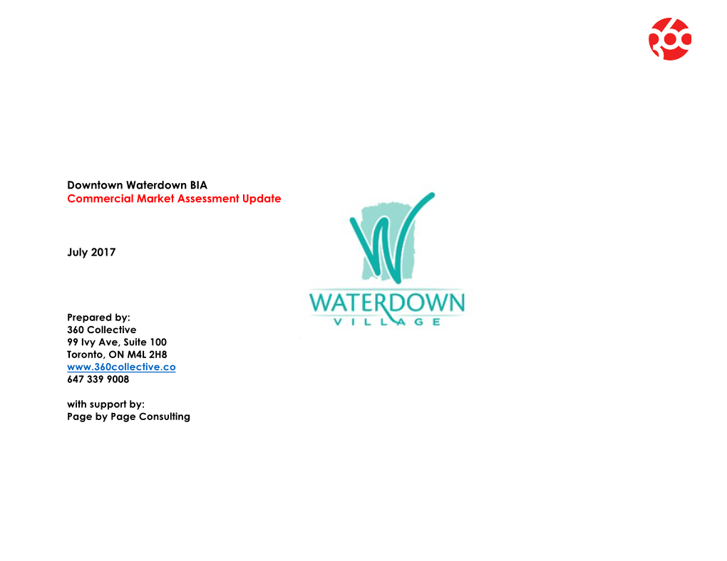 Waterdown BIA Commercial Market Analysis