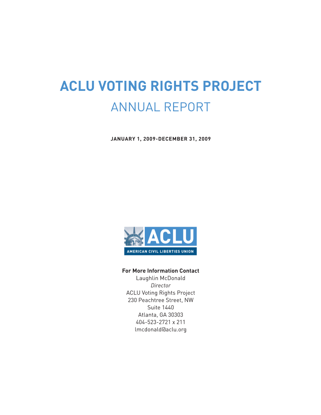 Aclu Voting Rights Project Annual Report