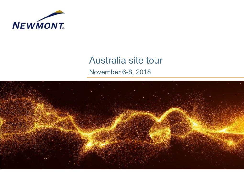 Australia Site Tour November 6-8, 2018 Australia Region Overview November 6, 2018 Cautionary Statement