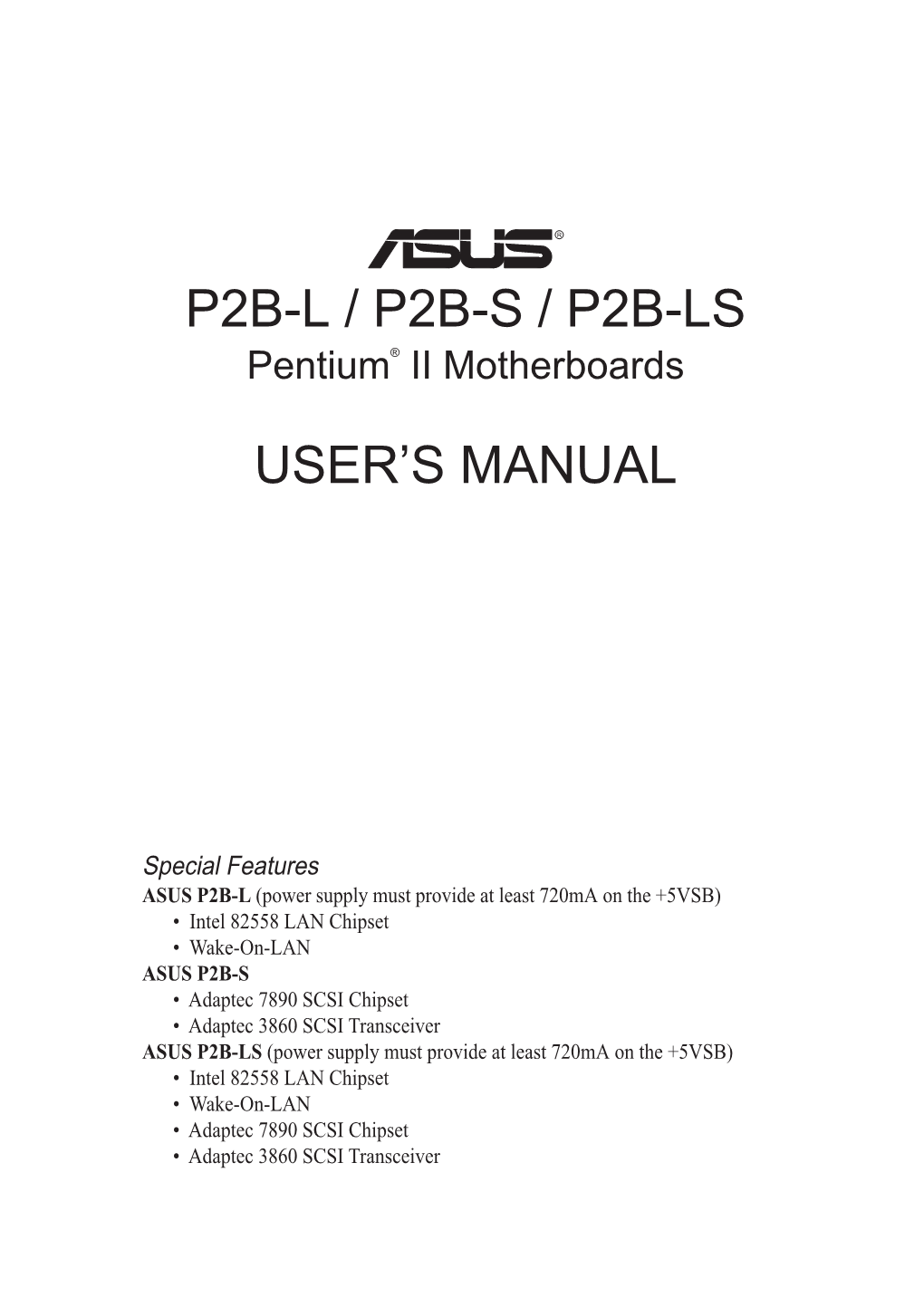 P2b-L / P2b-S / P2b-Ls User's Manual