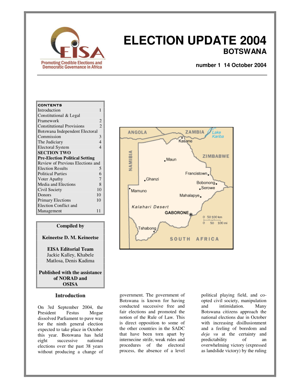 Election Update 2004 Botswana