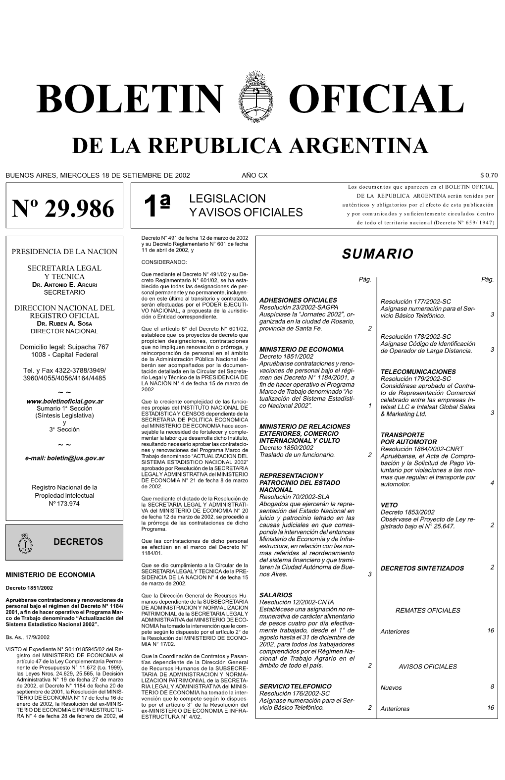 Boletin Oficial De La Republica Argentina
