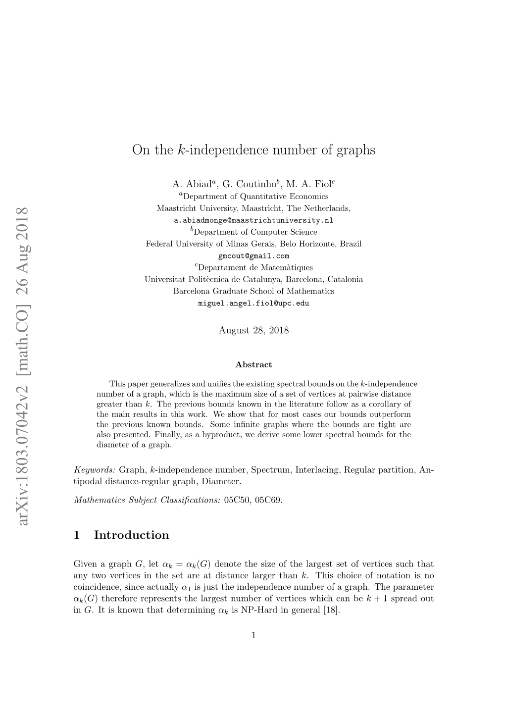 On the $ K $-Independence Number of Graphs