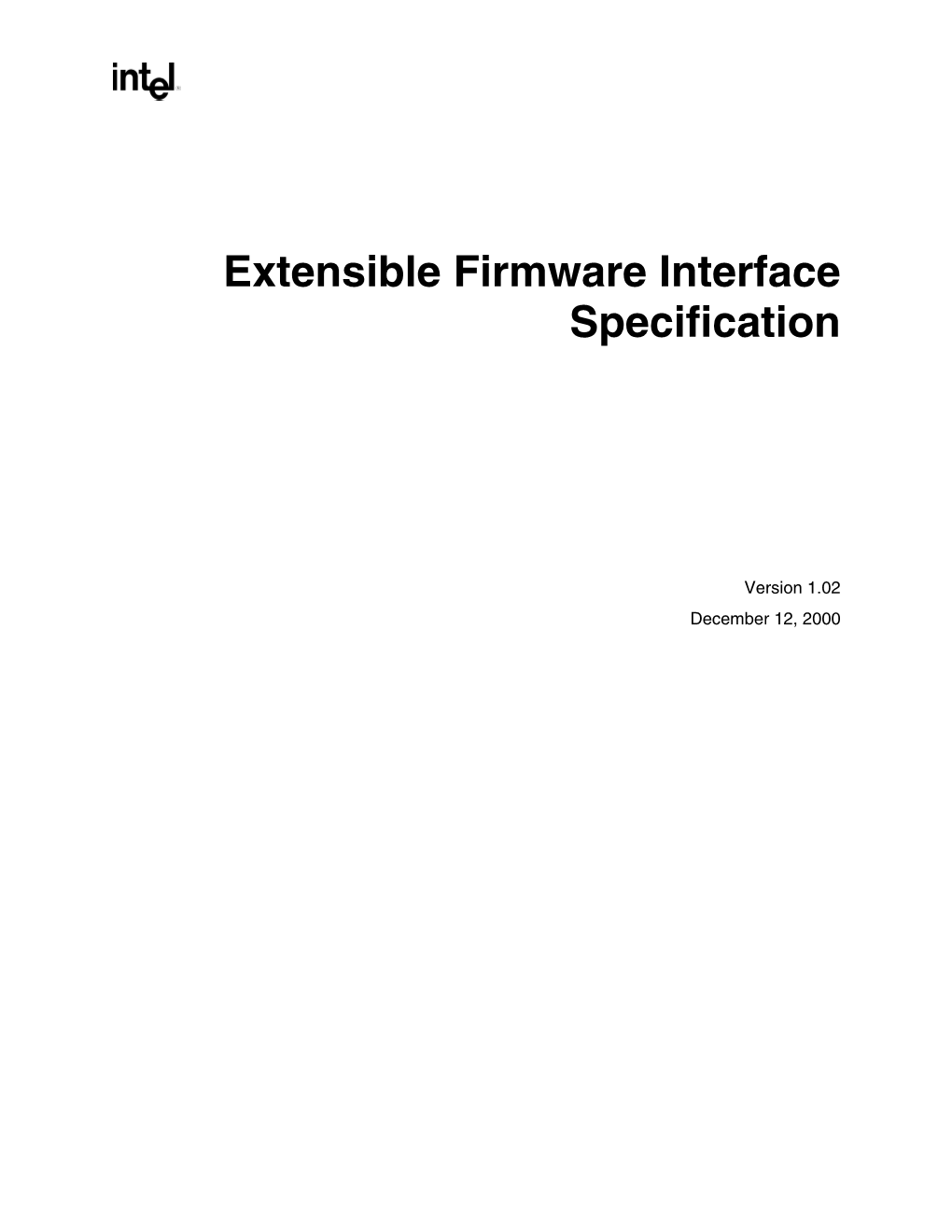 Extensible Firmware Interface Specification