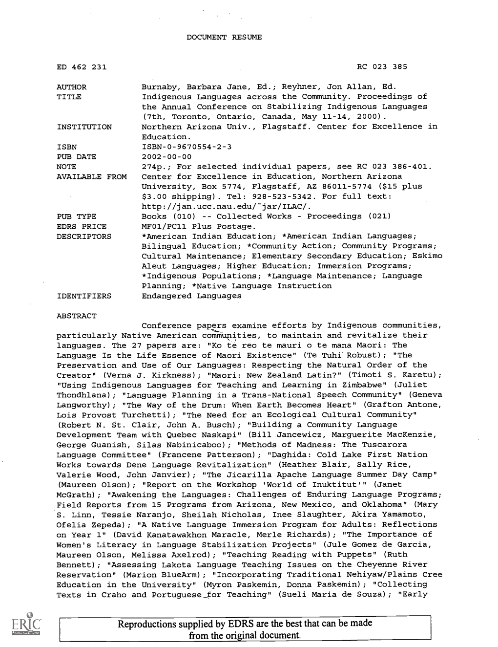 Reproductions Supplied by EDRS Are the Best That Can Be Made from the Original Document. Vocabularies and Dictionary Development: a Cautionary Note