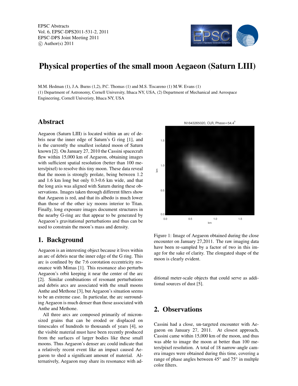 Physical Properties of the Small Moon Aegaeon (Saturn LIII)