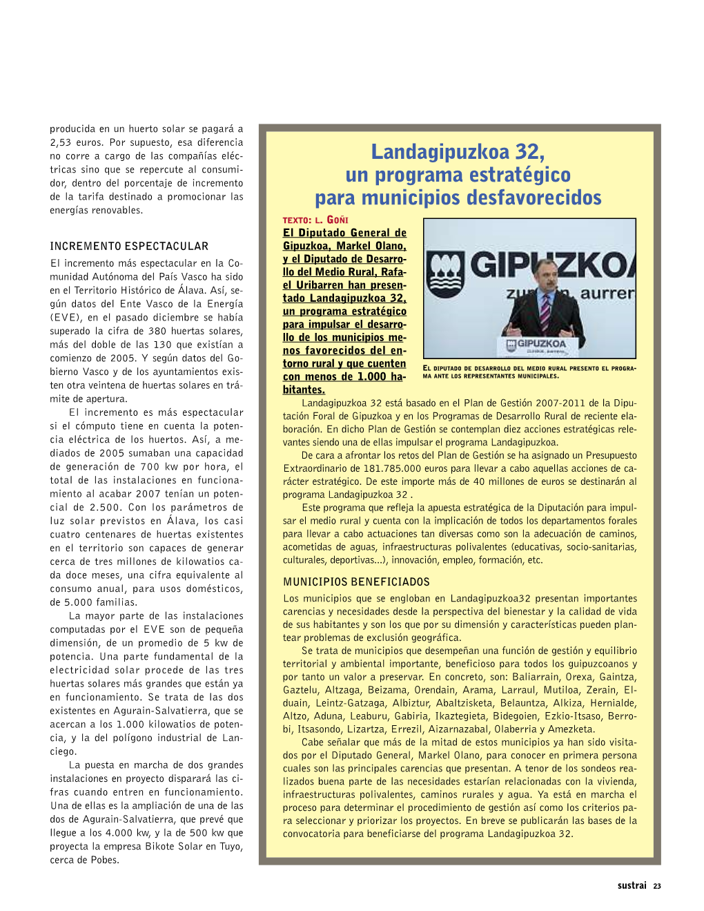 Landagipuzkoa 32, Un Programa Estratégico Para Municipios