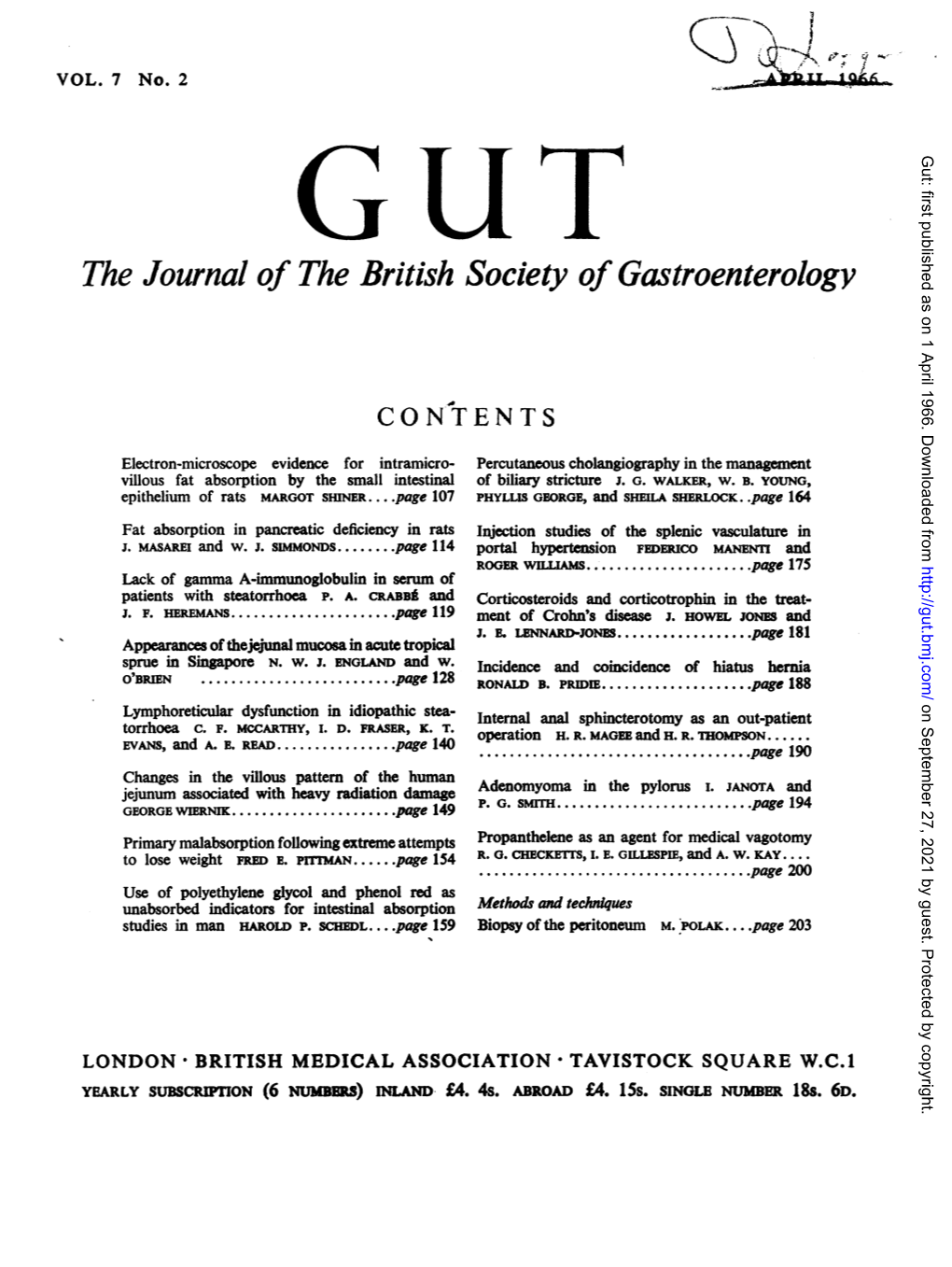 The Journal of the British Society of Gastroenterology