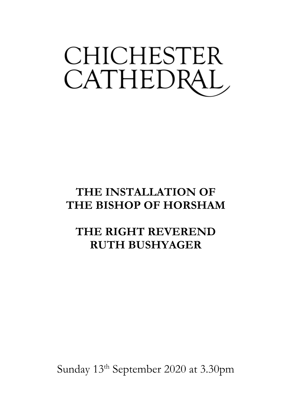 The Installation of the Bishop of Horsham the Right