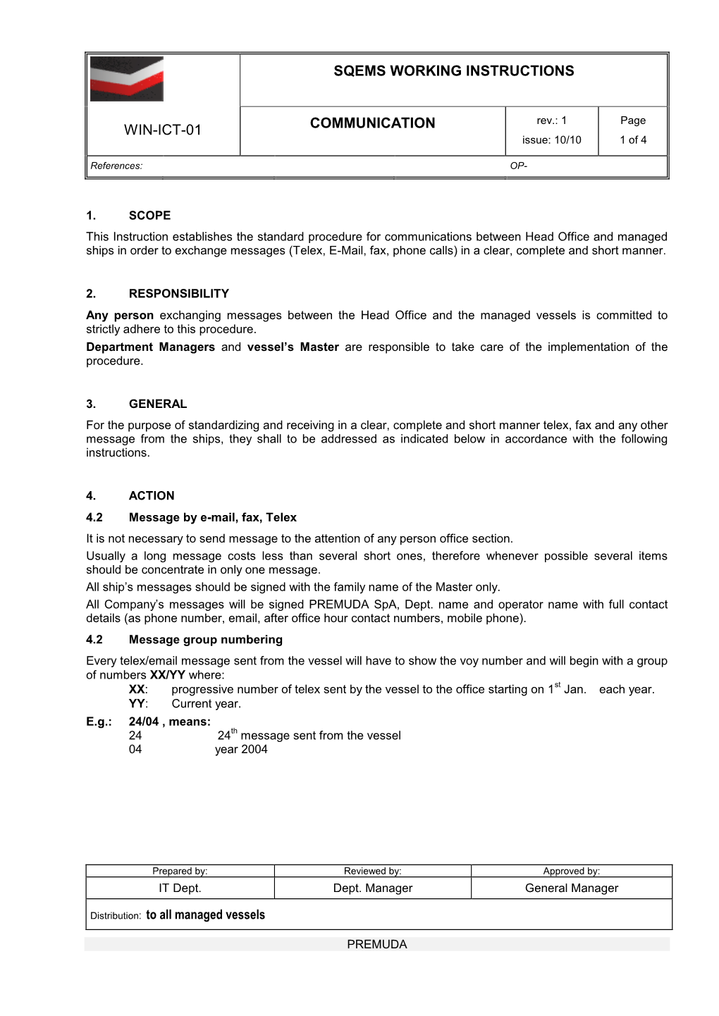 Ship Management System Company Circular 13