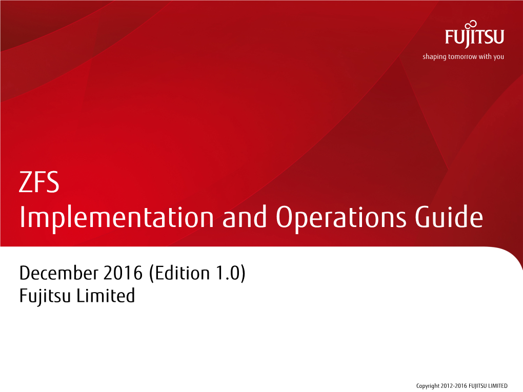 ZFS Implementation and Operations Guide