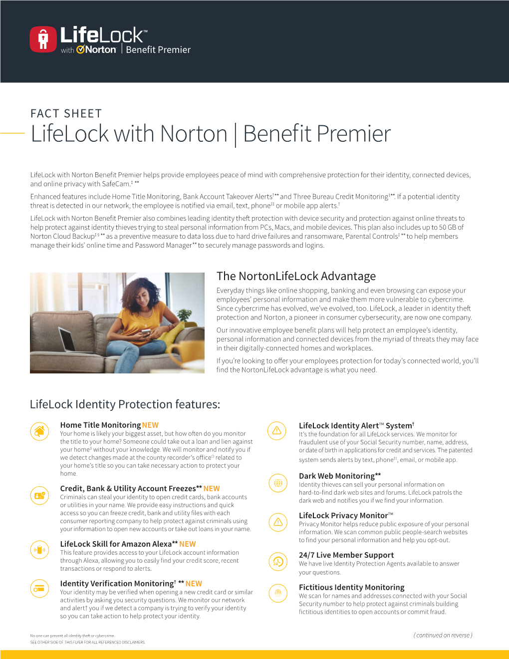 Lifelock with Norton Benefit Premier Fact Sheet