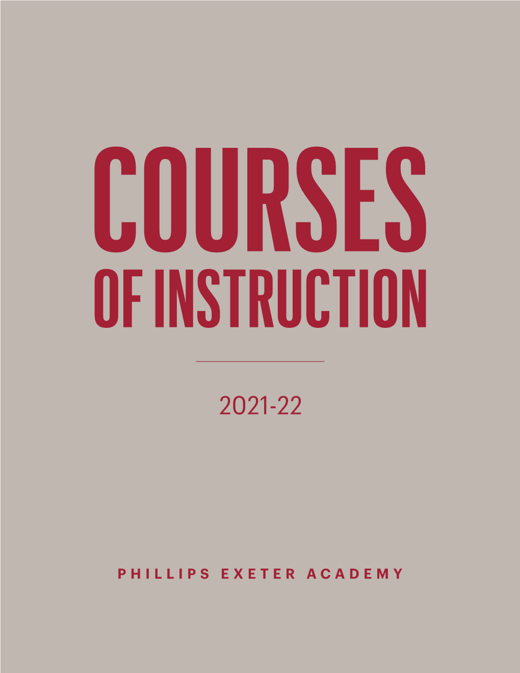 Courses of Instruction 2021-2022