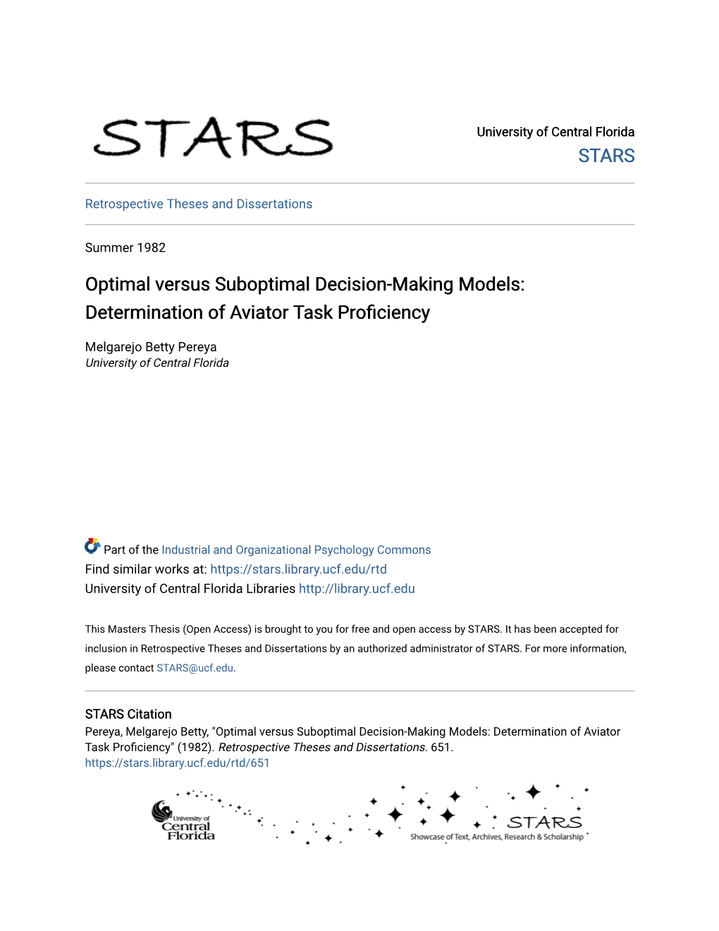 Optimal Versus Suboptimal Decision-Making Models: Determination of Aviator Task Proficiency